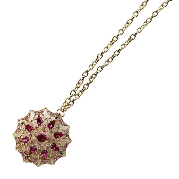 ANNE KLEIN • Pink Crystal Pendant Gold Necklace - Picture 3 of 3